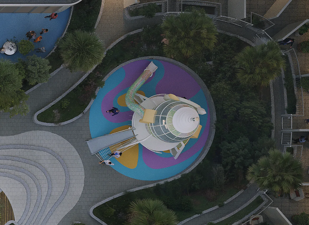 Kids’ play area seen from above